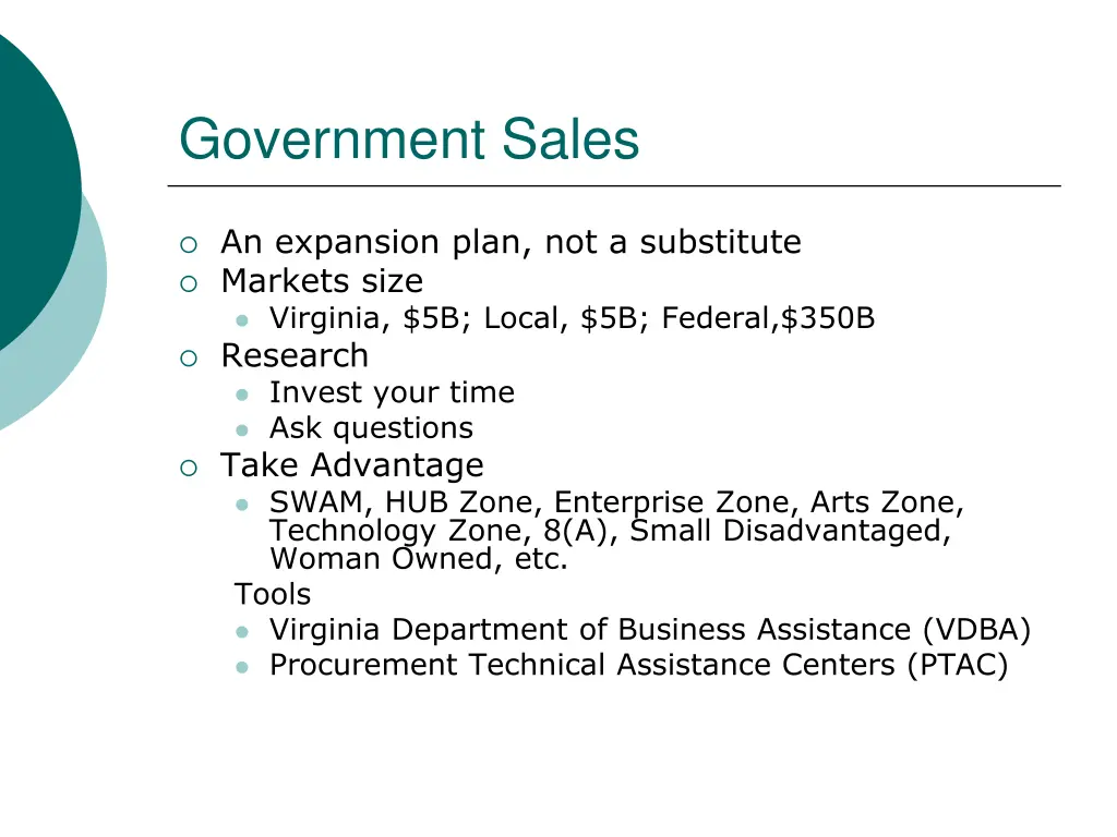 government sales