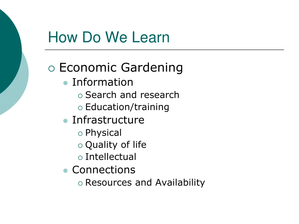 how do we learn 1