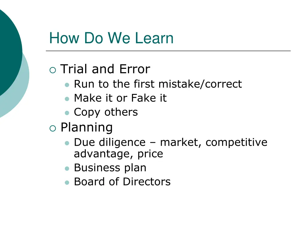 how do we learn
