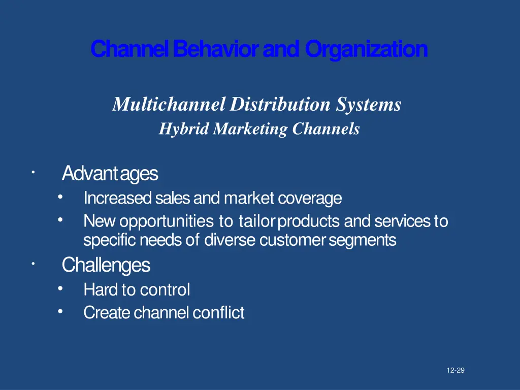 channel behavior andorganization 11