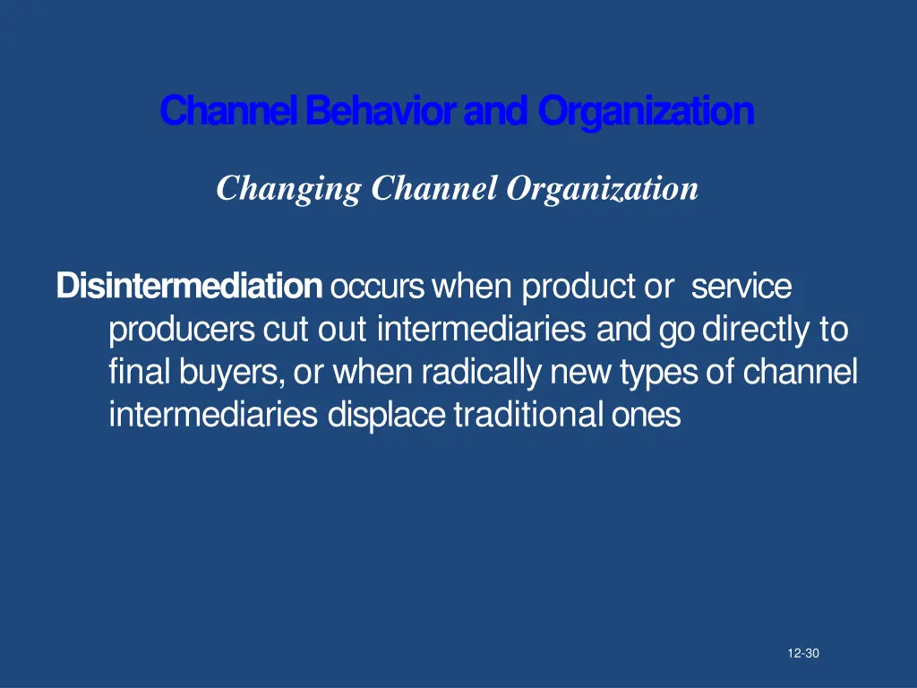 channel behavior andorganization 12