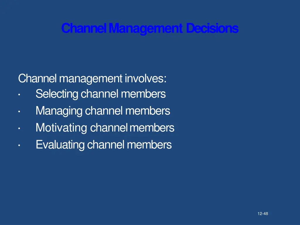 channel managementdecisions
