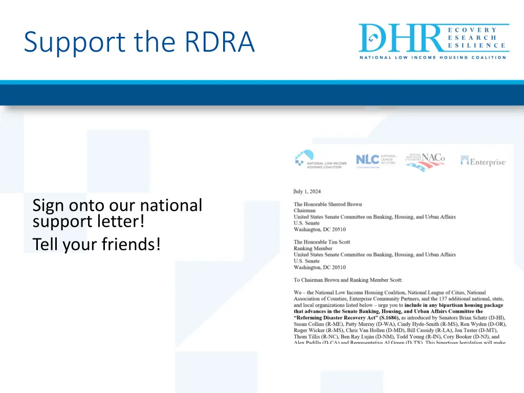 support the rdra