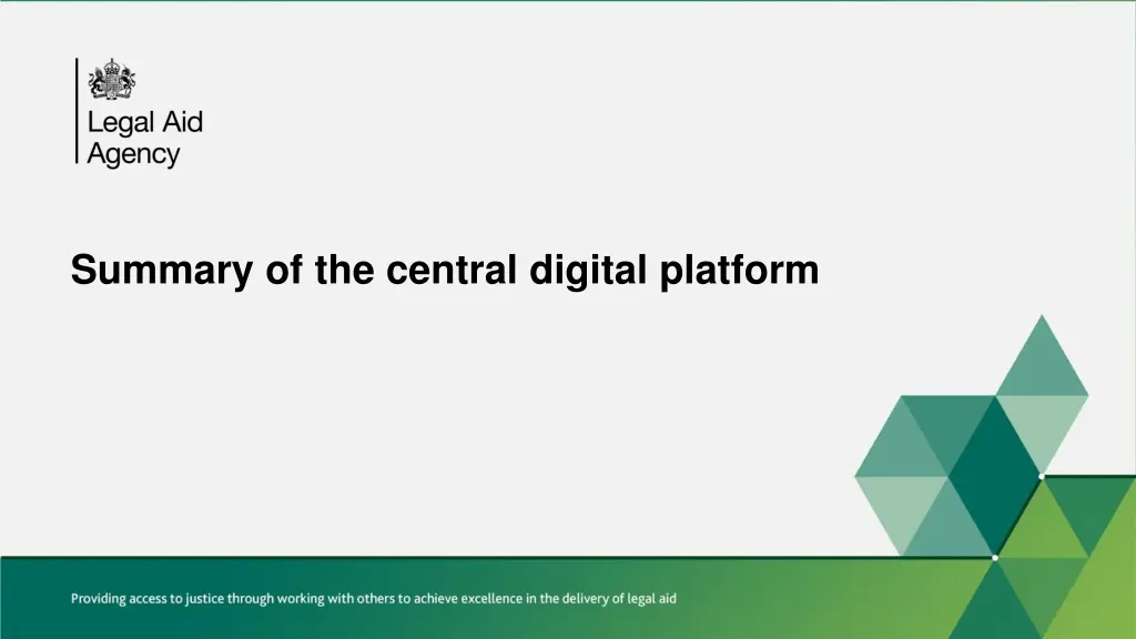 summary of the central digital platform