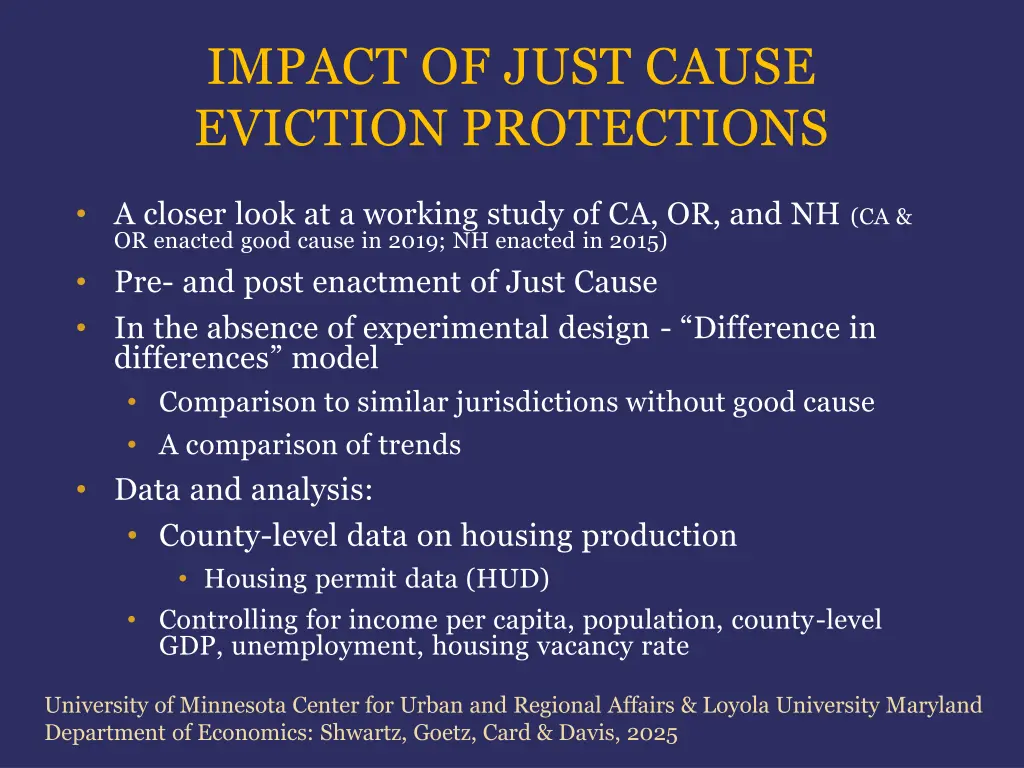 impact of just cause eviction protections 1