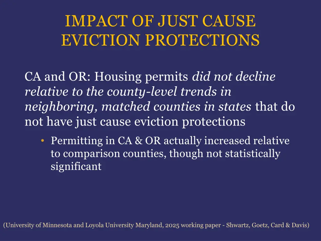 impact of just cause eviction protections 3