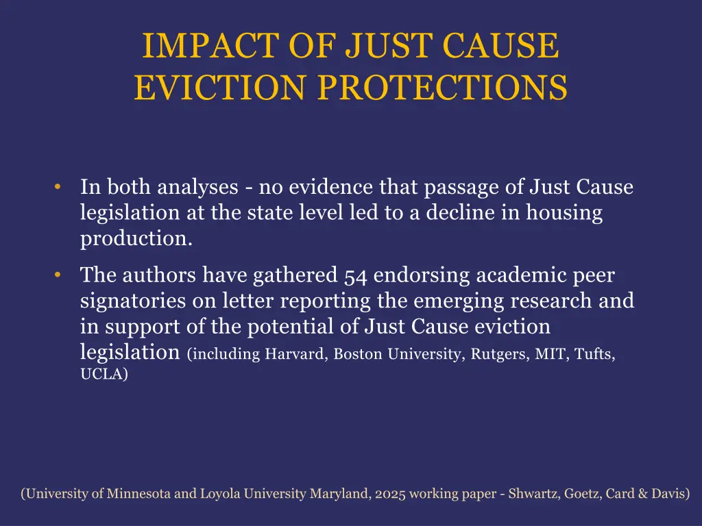 impact of just cause eviction protections 4