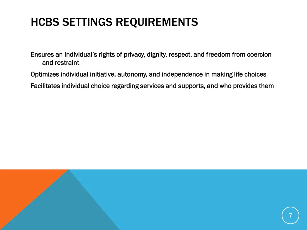 hcbs settings requirements