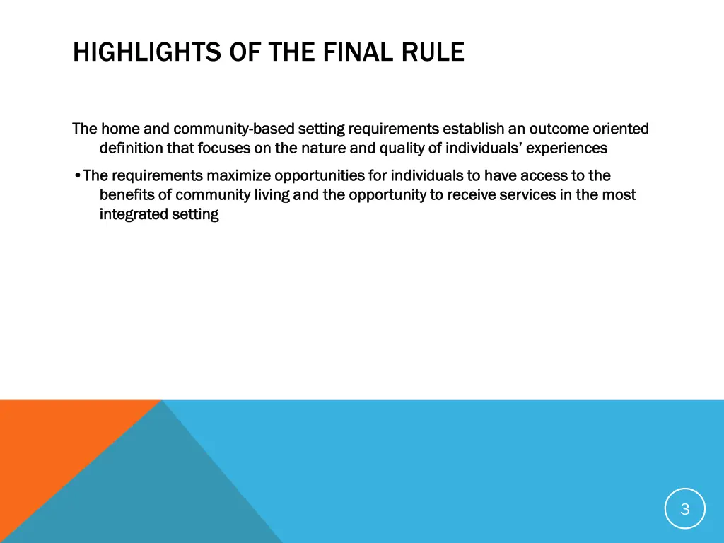 highlights of the final rule