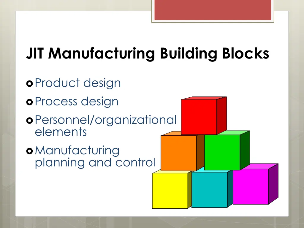jit manufacturing building blocks