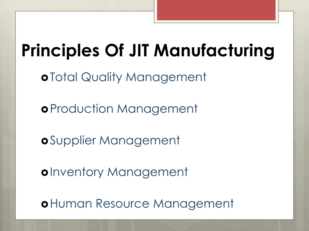 principles of jit manufacturing