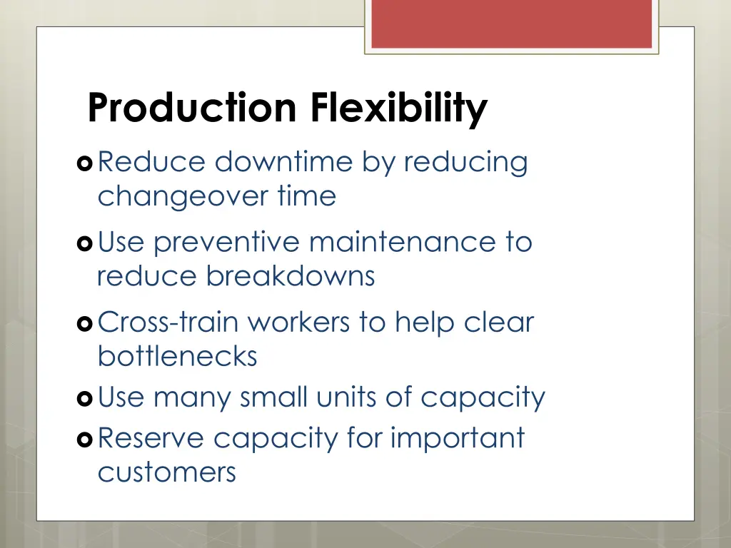 production flexibility