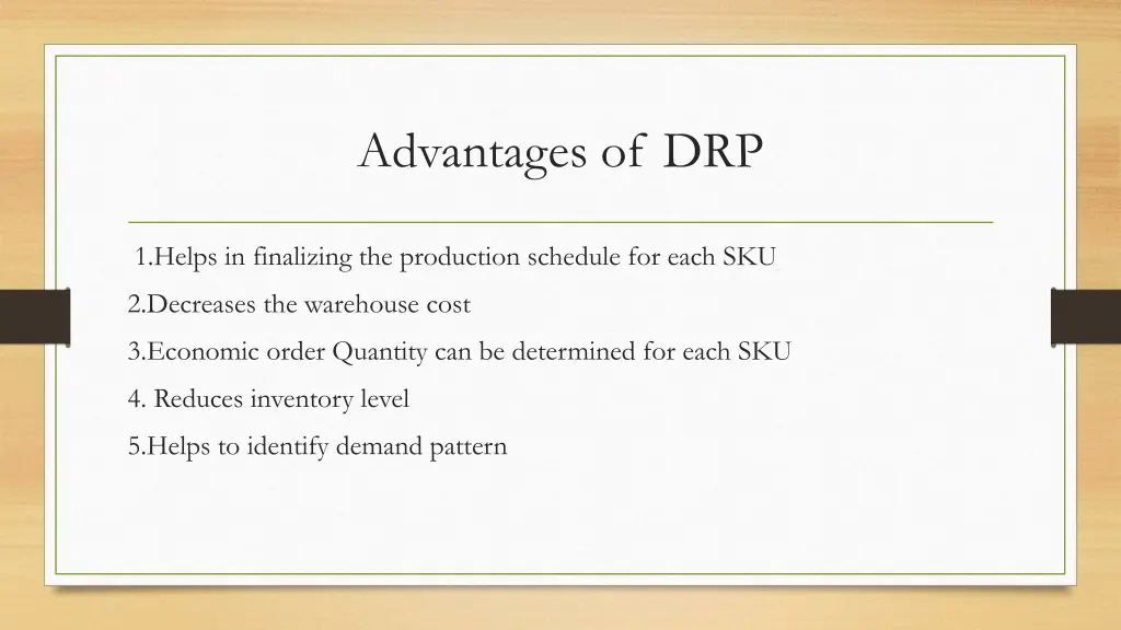 advantages of drp
