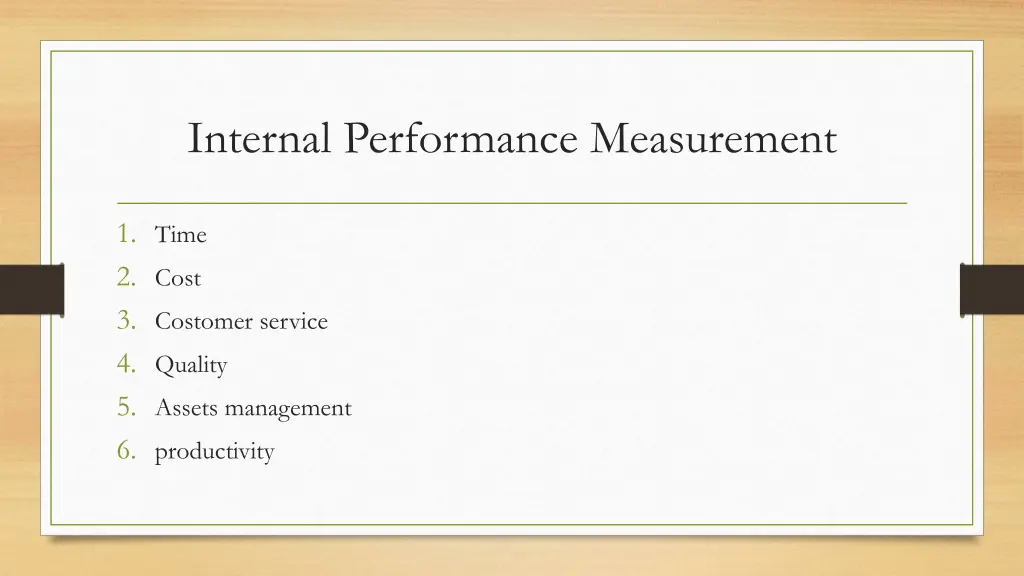internal performance measurement