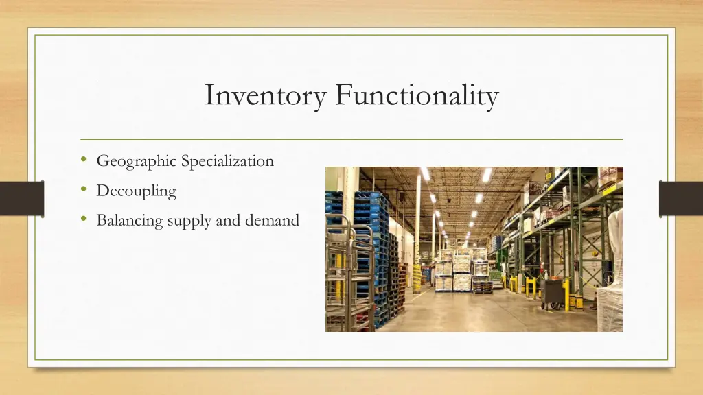 inventory functionality
