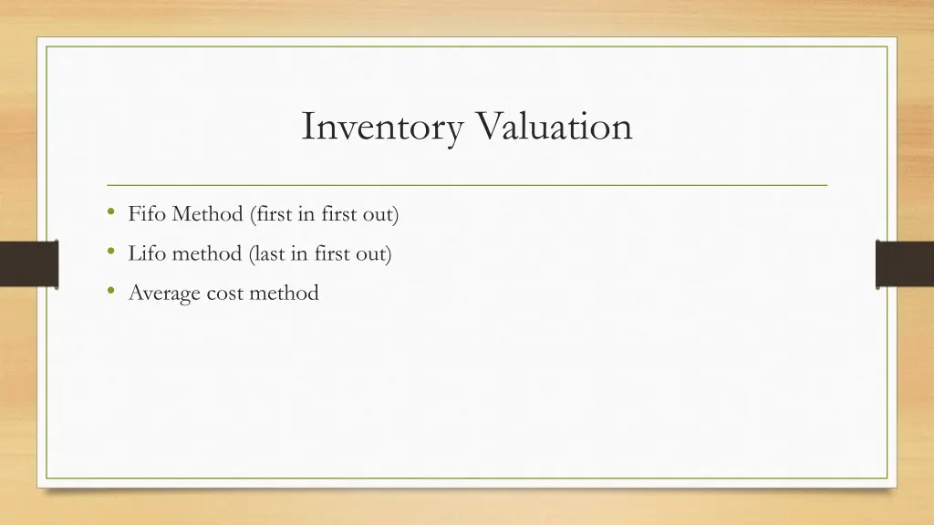inventory valuation
