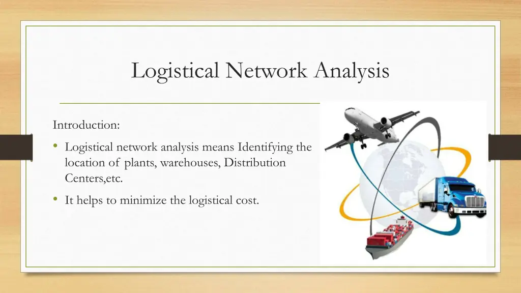 logistical network analysis