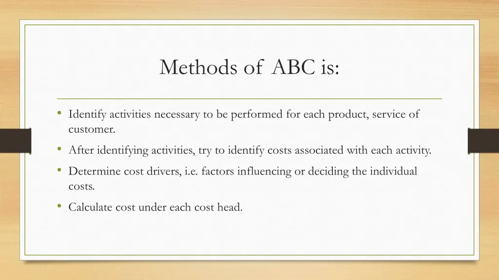 methods of abc is