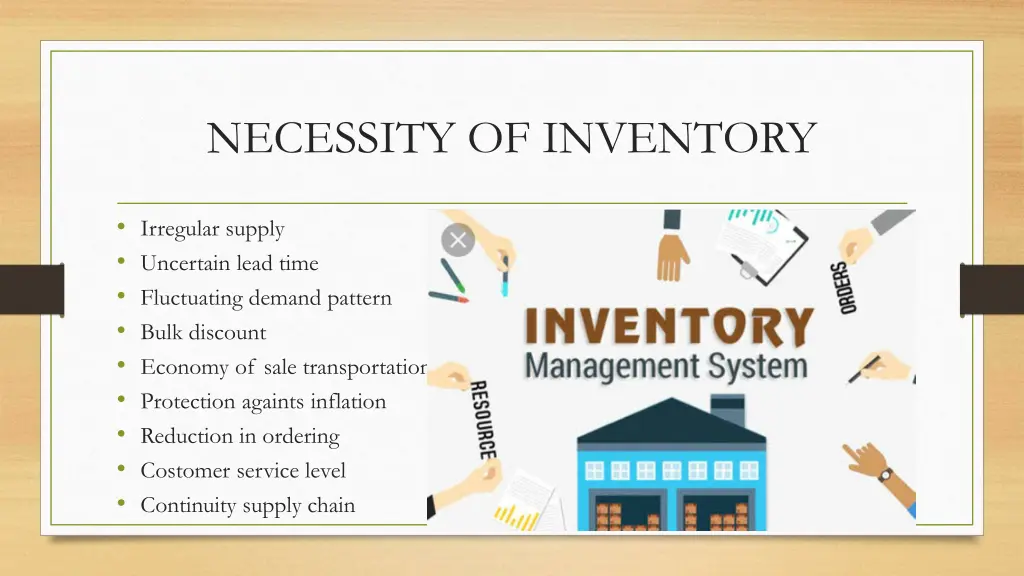 necessity of inventory