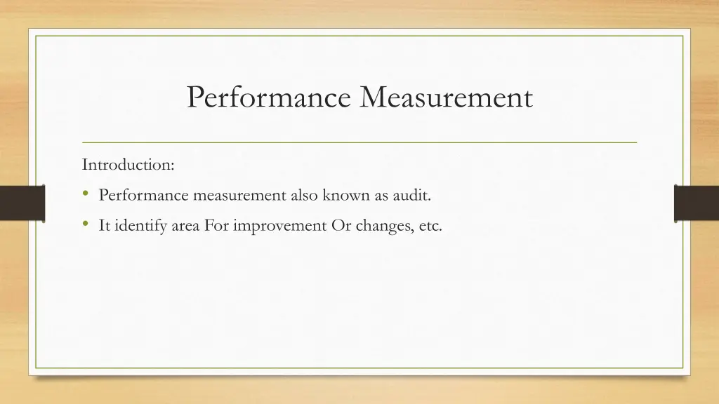 performance measurement