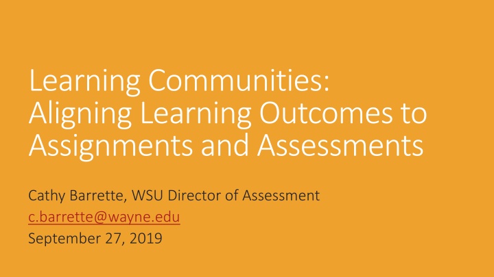 learning communities aligning learning outcomes