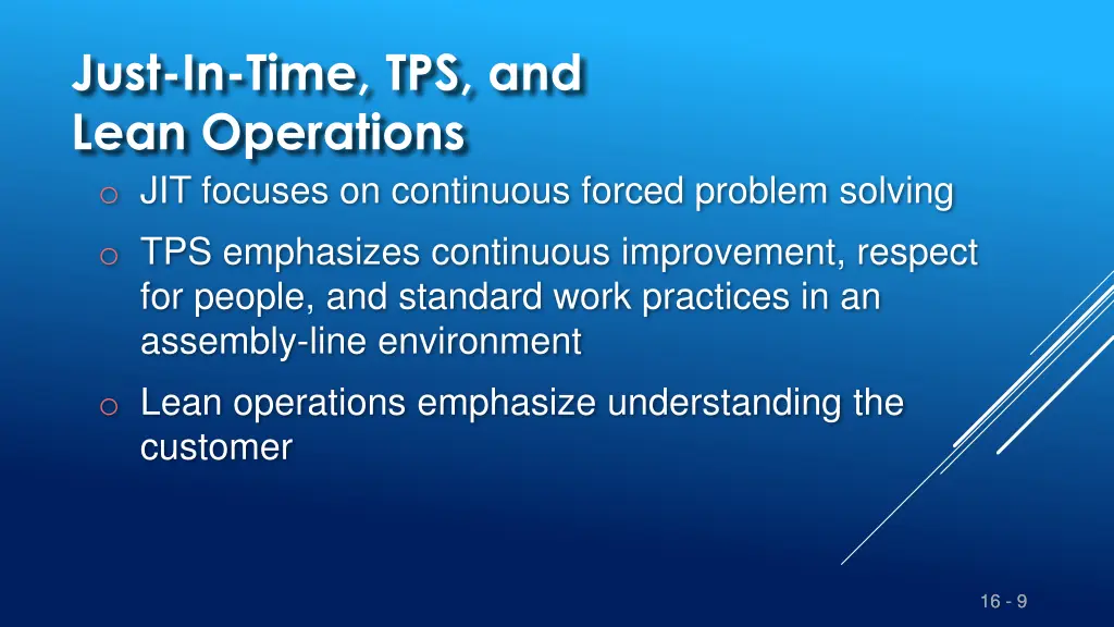 just in time tps and lean operations