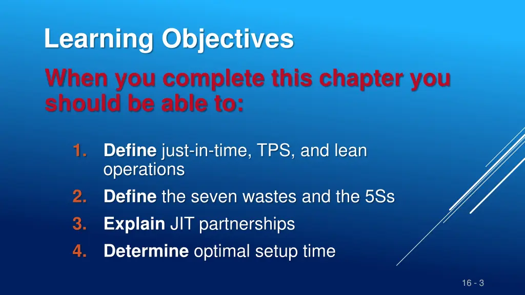 learning objectives