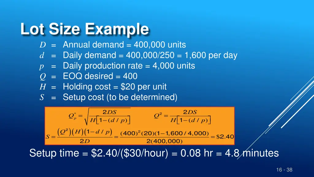 lot size example d annual demand 400 000 units