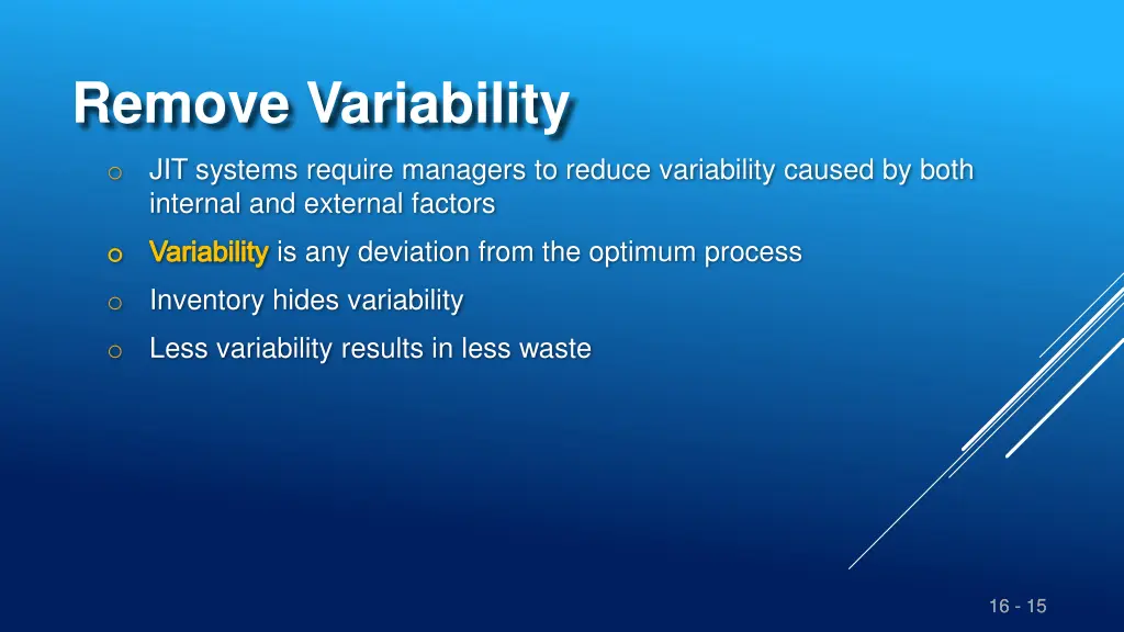 remove variability