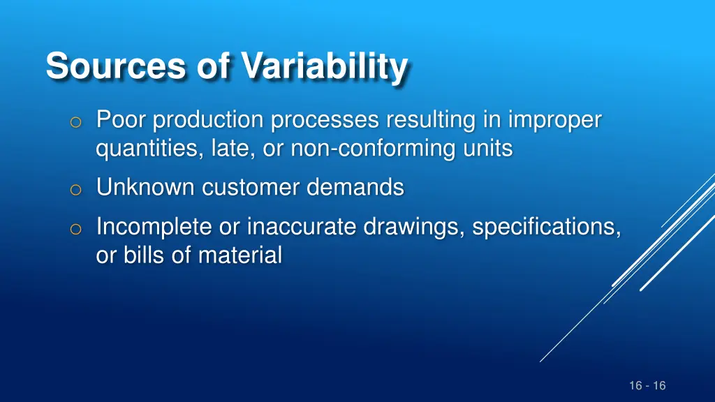 sources of variability