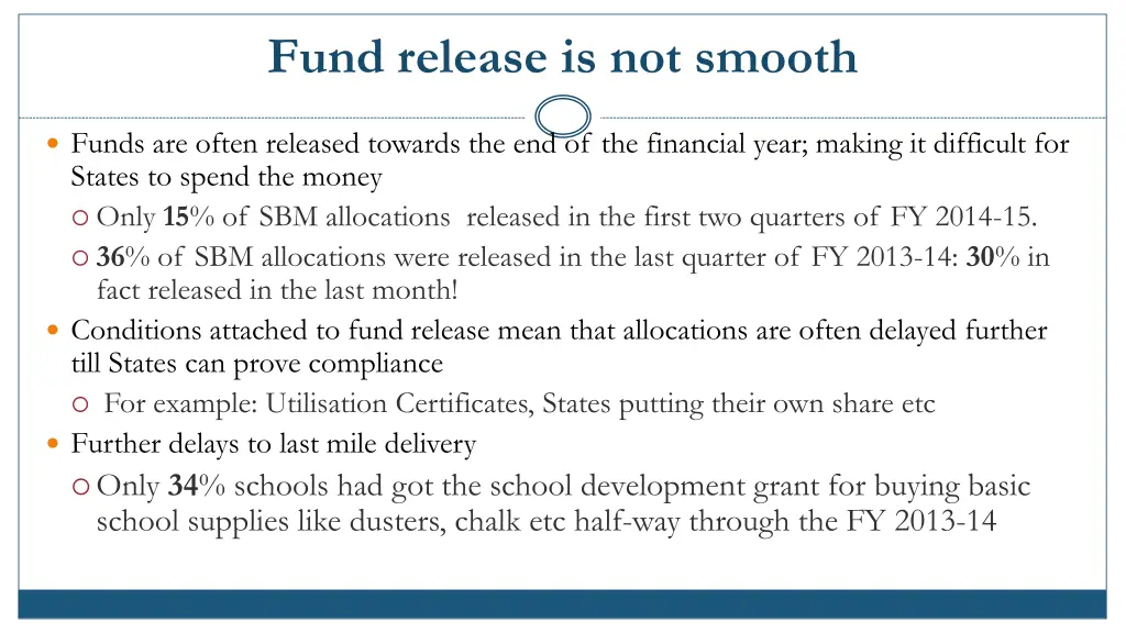 fund release is not smooth