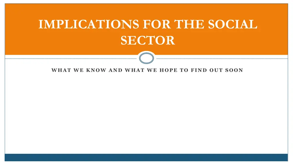 implications for the social sector