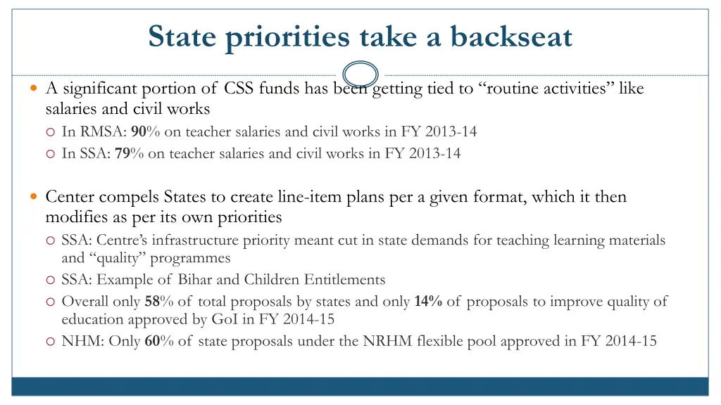 state priorities take a backseat