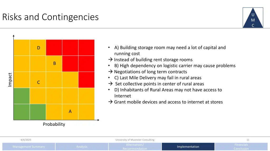 risks and contingencies