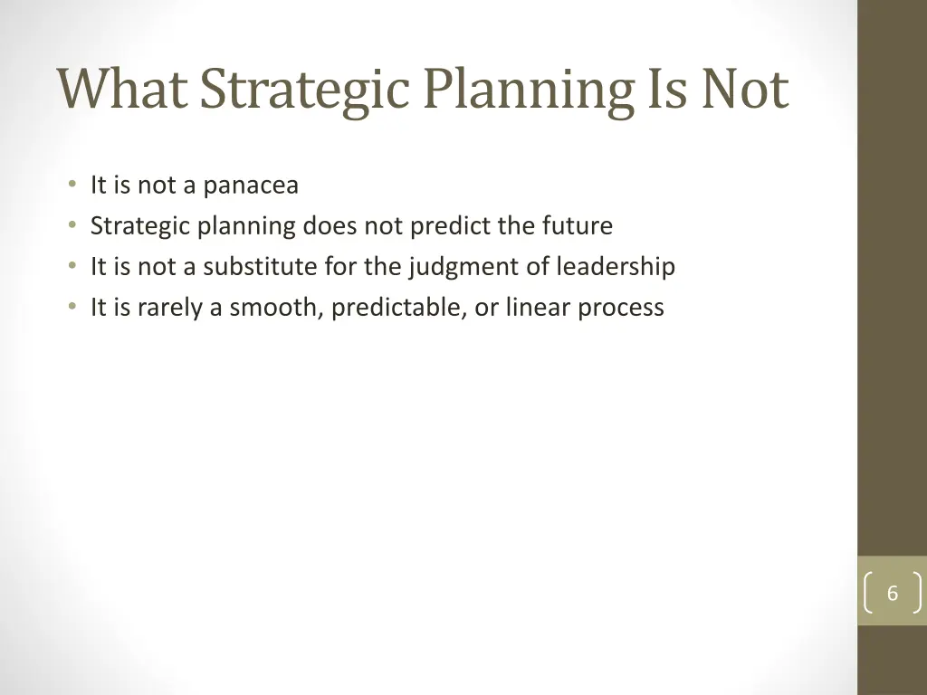 what strategic planning is not