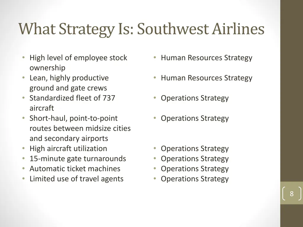 what strategy is southwest airlines 1