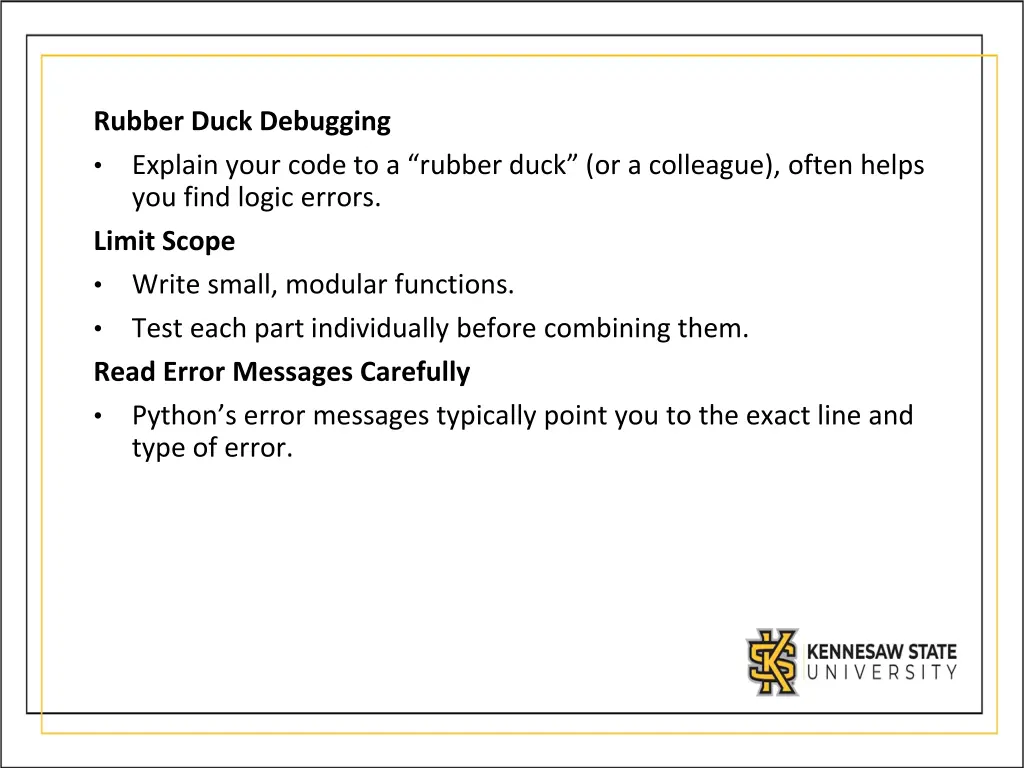 rubber duck debugging explain your code