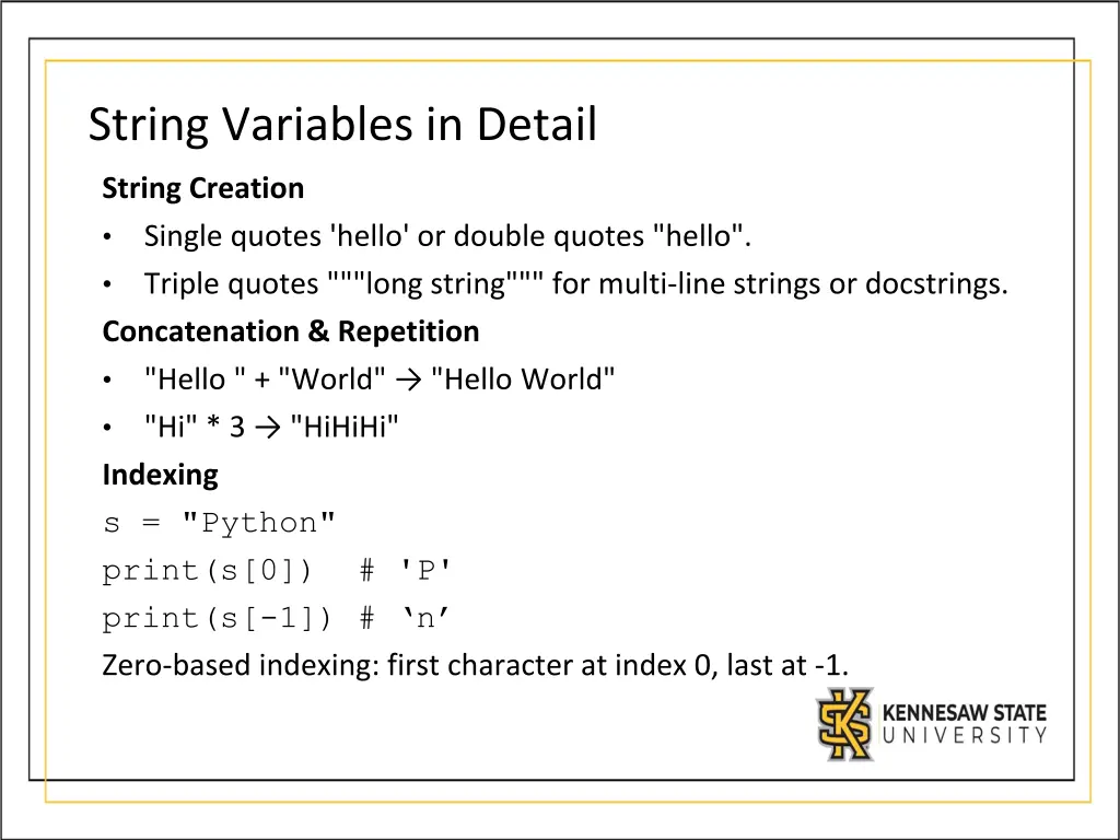 string variables in detail