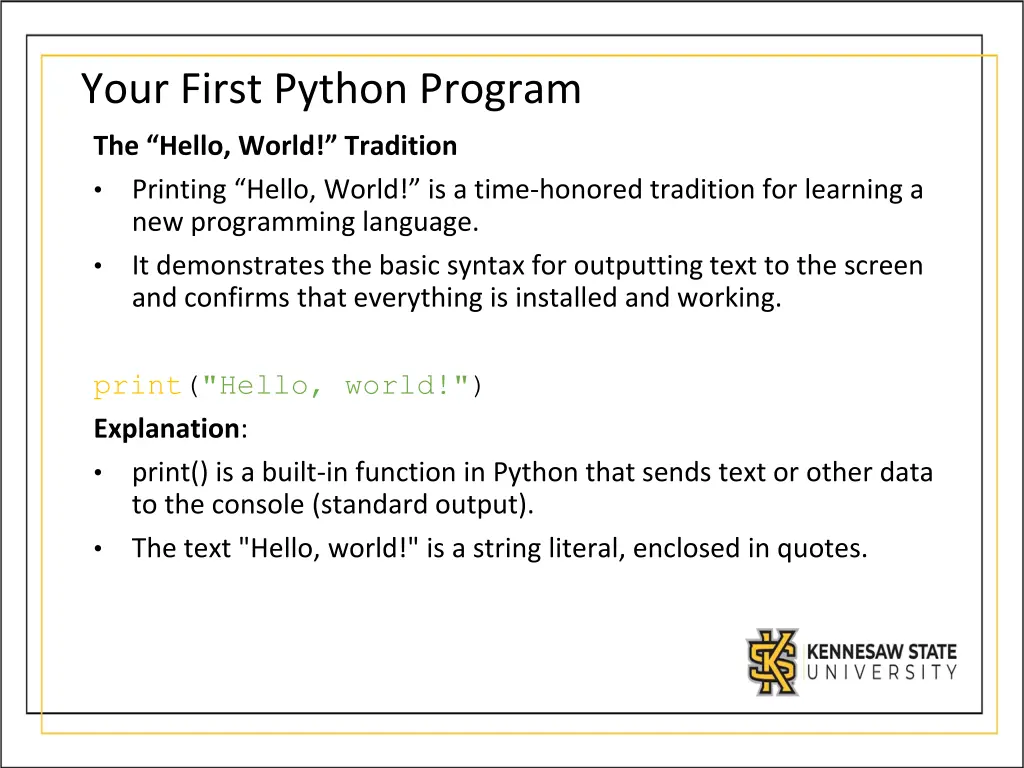 your first python program