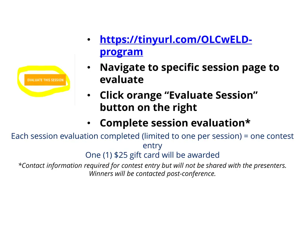 session evaluations contest https tinyurl