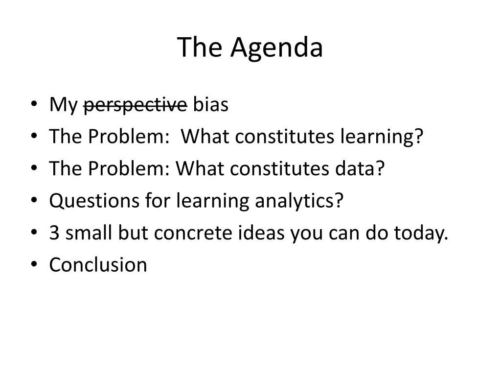 the agenda