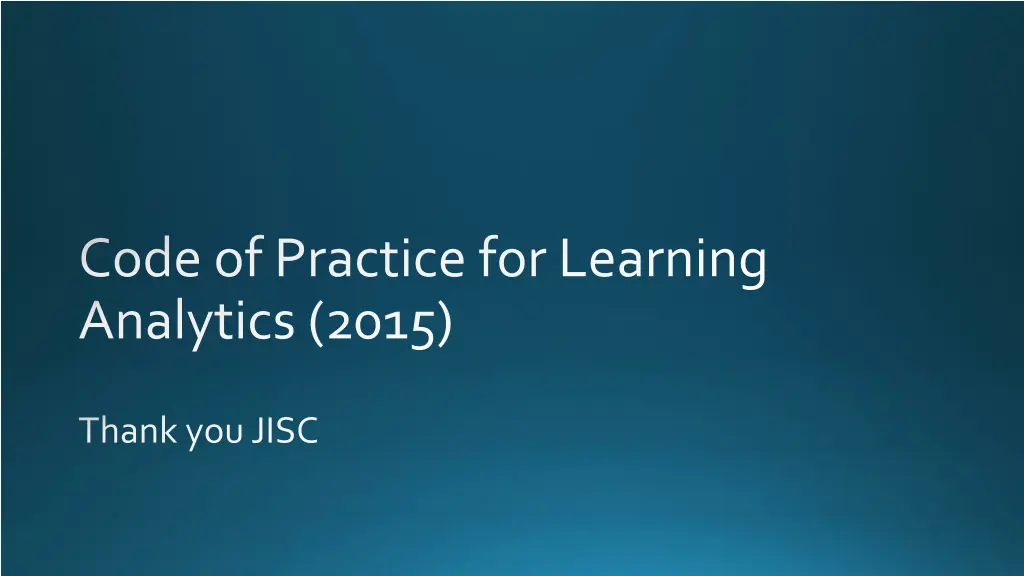 code of practice for learning analytics 2015