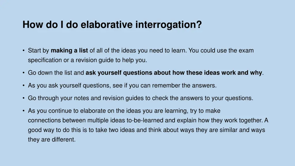 how do i do elaborative interrogation