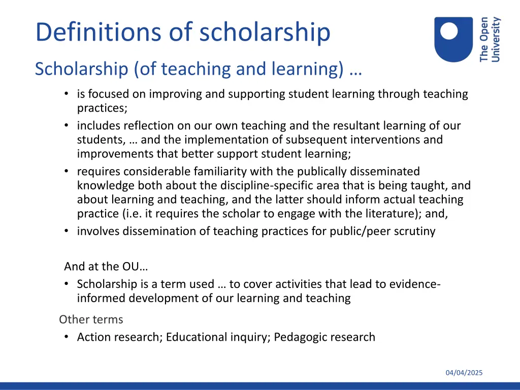 definitions of scholarship