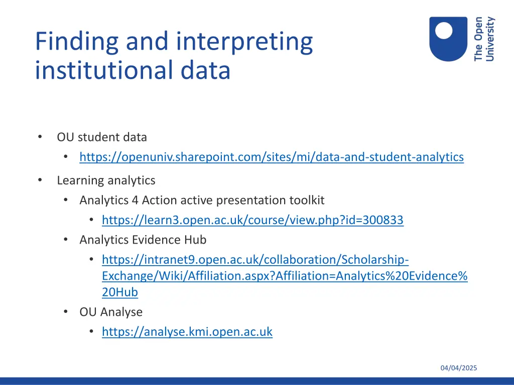 finding and interpreting institutional data