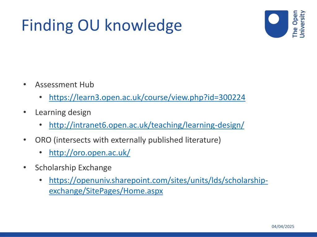 finding ou knowledge