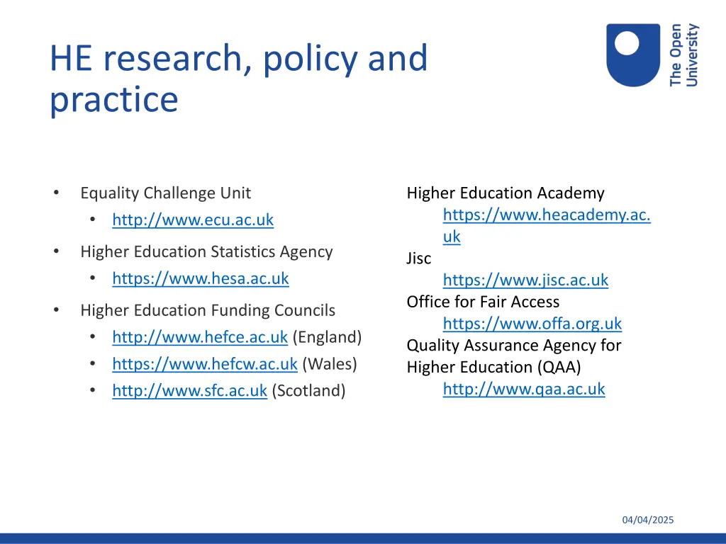 he research policy and practice