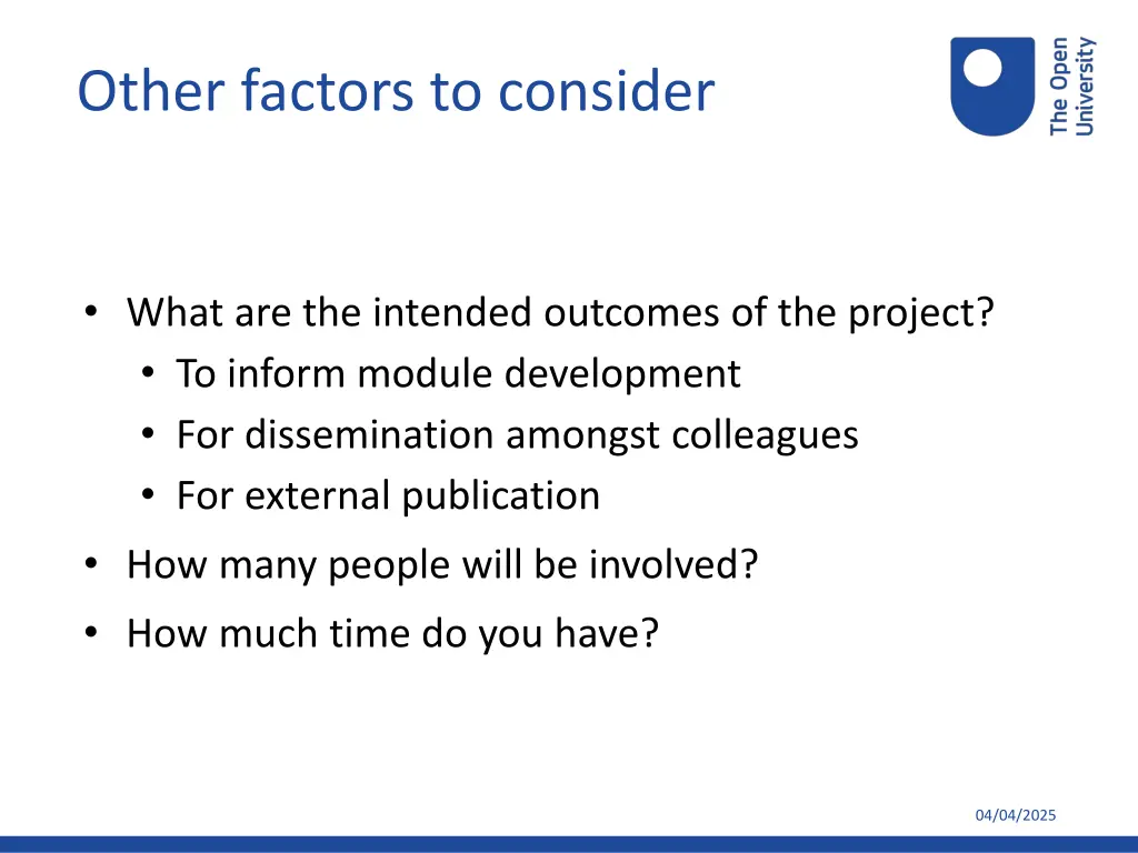 other factors to consider