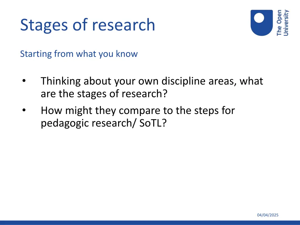 stages of research