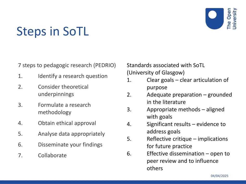 steps in sotl